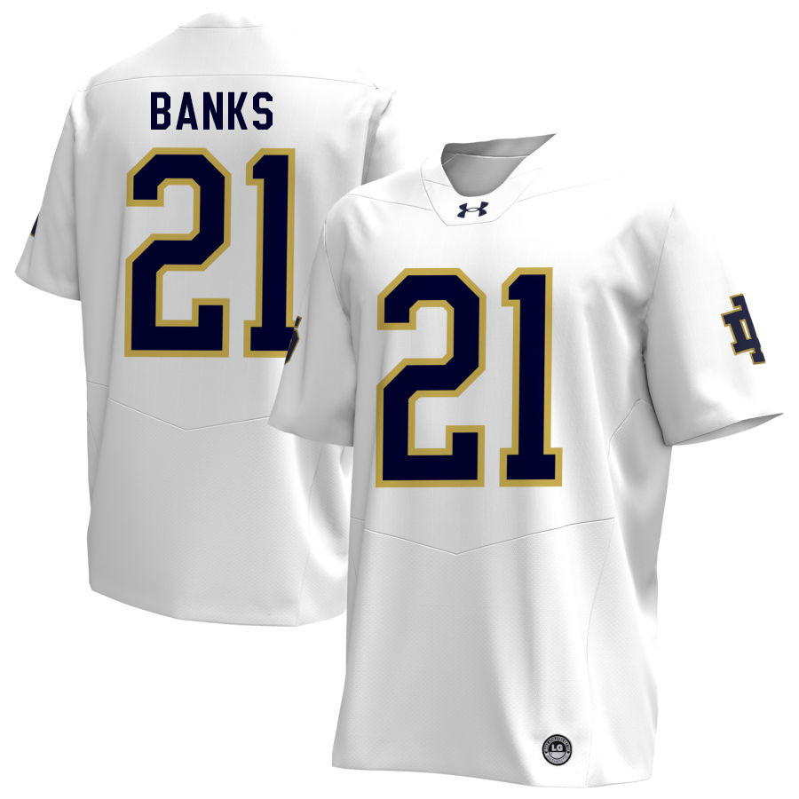 Aaron Banks Notre Dame Jerseys, UND Fighting Irish College Football Apparels Stitched-White